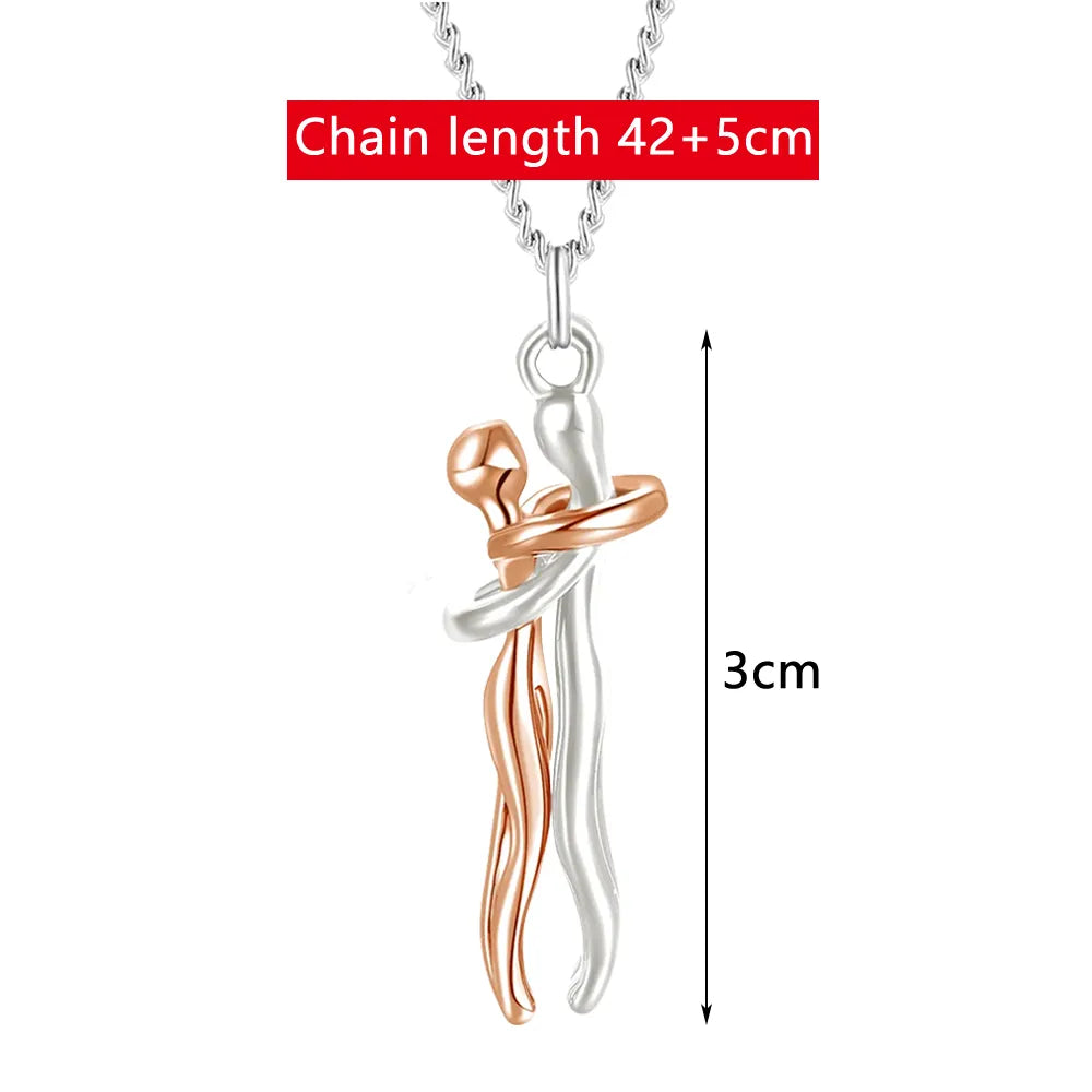 Couples Love Hug Necklace