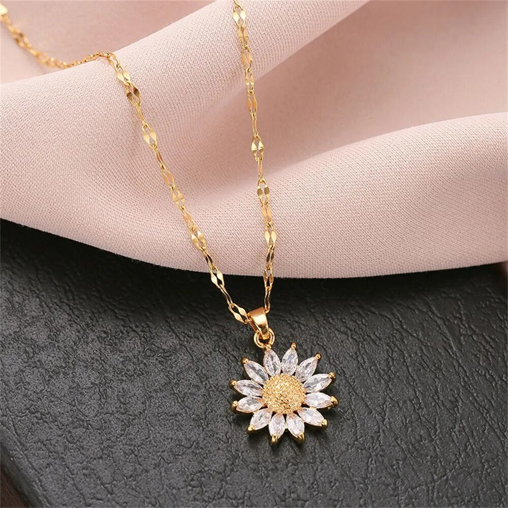 Sunflower Pendant Necklace