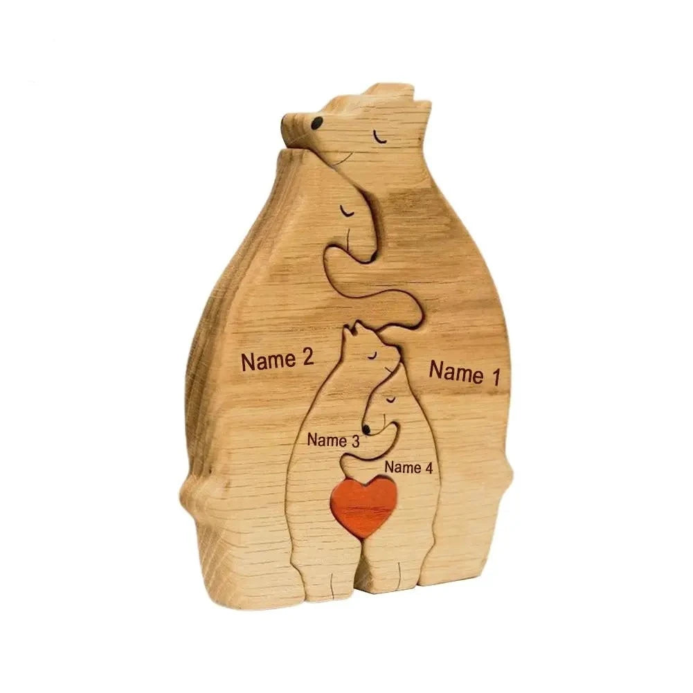 Bear Family Personalized Wooden Puzzle