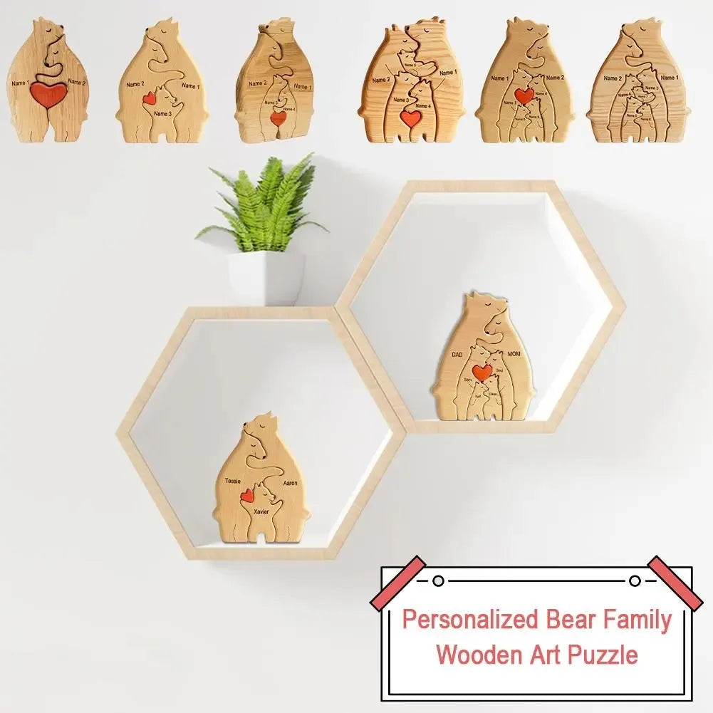 Bear Family Personalized Wooden Puzzle