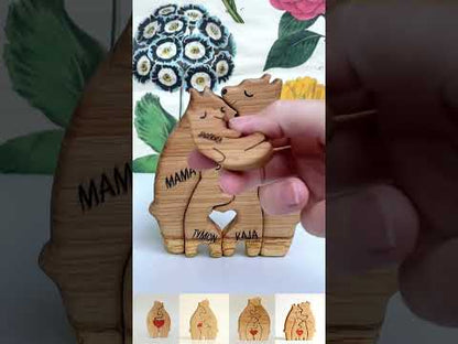 Bear Family Personalized Wooden Puzzle